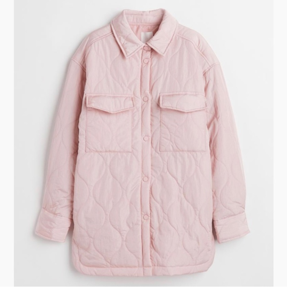 NWT H&M Shell Pink Quilted Jacket